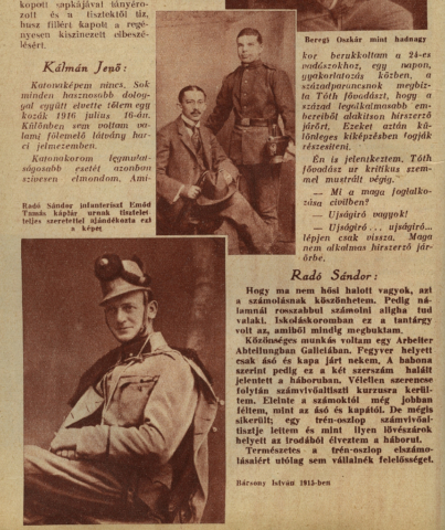 Radó katona (Színházi élet 1932. 52. szám)